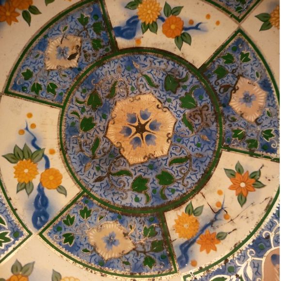 Canton Compote Metal Tin Pedestal Bowl Baret Ware England 1954 Vintage (AS IS) - Picture 11 of 13